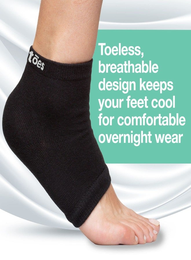 ZenToes Men's Moisturizing Cotton Sleep Socks with Vitamin E, Olive Oil and Jojoba Seed Oil to Soften and Hydrate Dry Cracked Heels (Regular, Gray and Black) - Image 5
